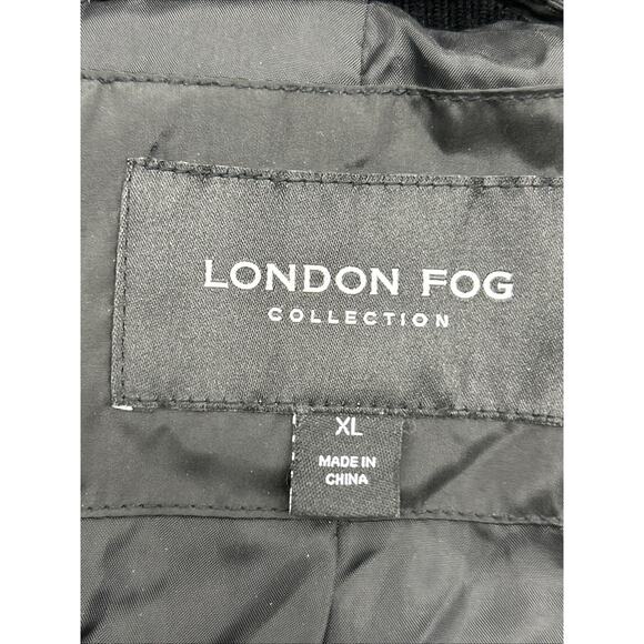 London Fog Tower Faux Fur Hood Down Puffer Coat Jacket Women’s Size XL Black - Picture 15 of 15